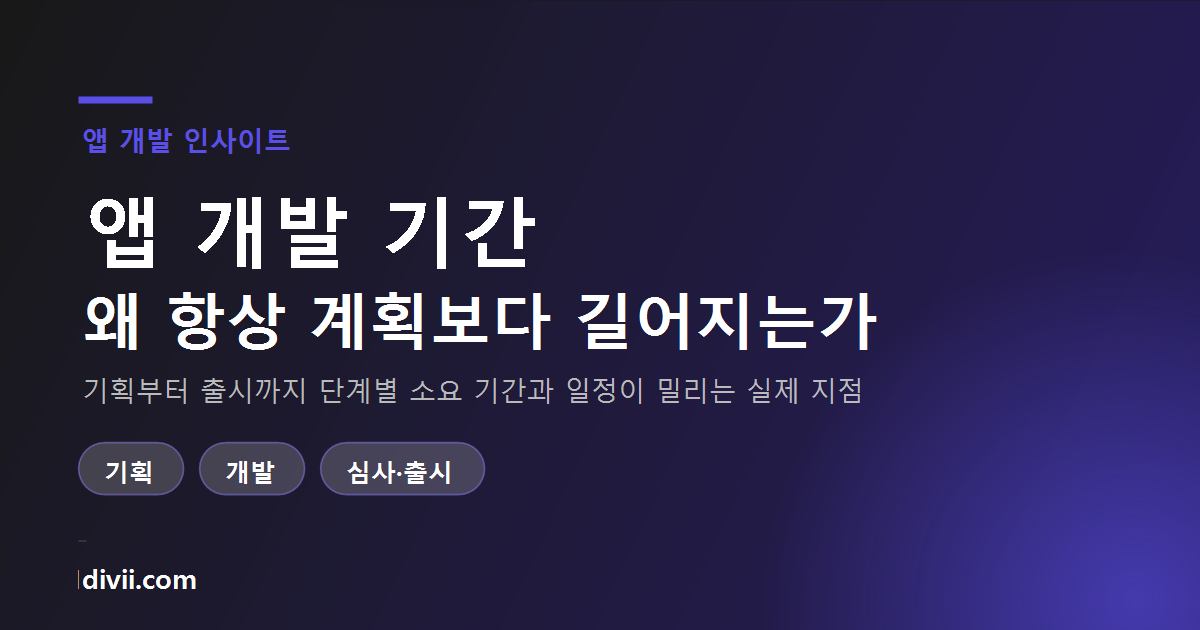 앱 개발 기간, 왜 항상 계획보다 길어지는가 — 단계별 소요와 지연 원인